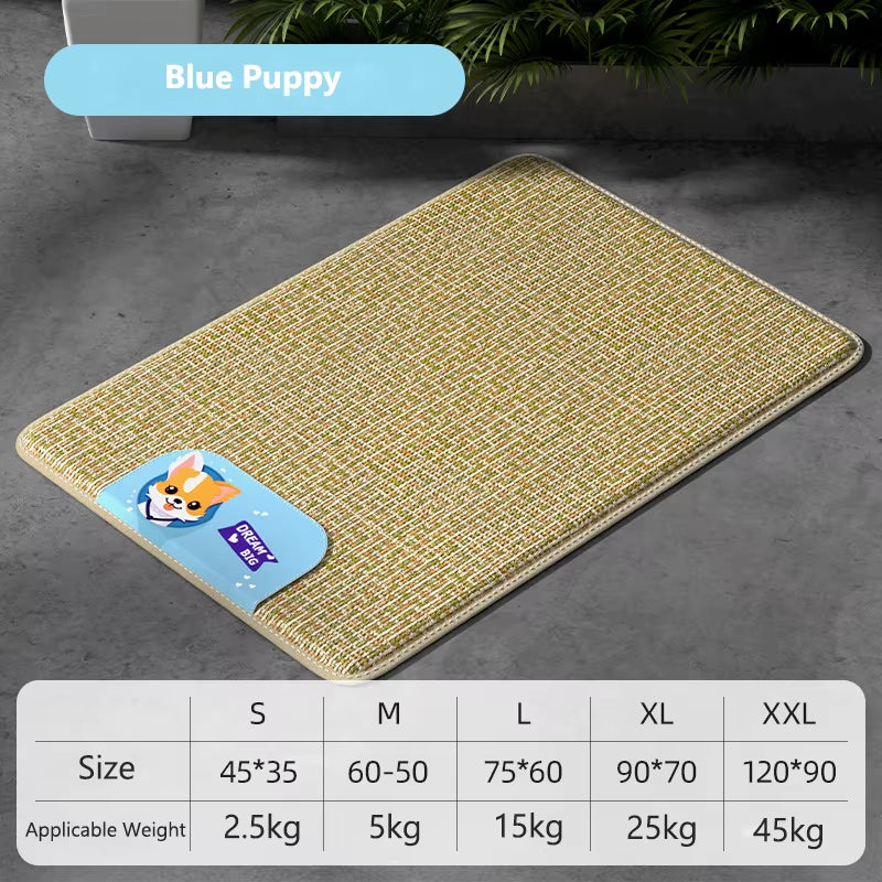 Natural Weave Pet Ice Mat for Cats and Dogs - Summer Cooling Bed and Nest for Home Use