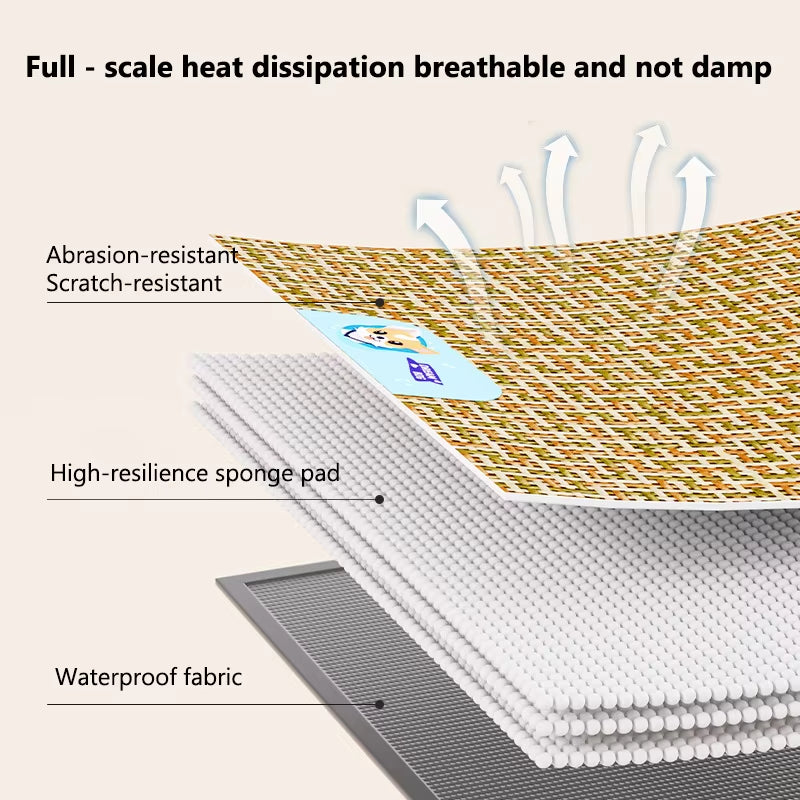Natural Weave Pet Ice Mat for Cats and Dogs - Summer Cooling Bed and Nest for Home Use