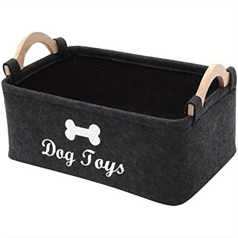 Felt Pet Toy Storage Basket - Ideal Organization Solution for Dog Toys