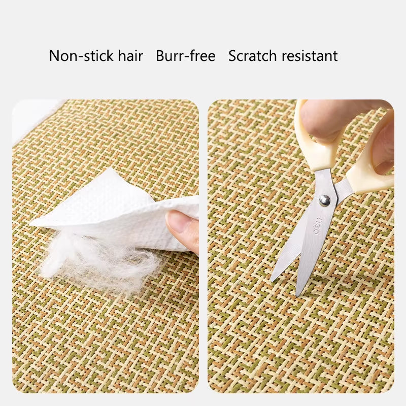 Natural Weave Pet Ice Mat for Cats and Dogs - Summer Cooling Bed and Nest for Home Use
